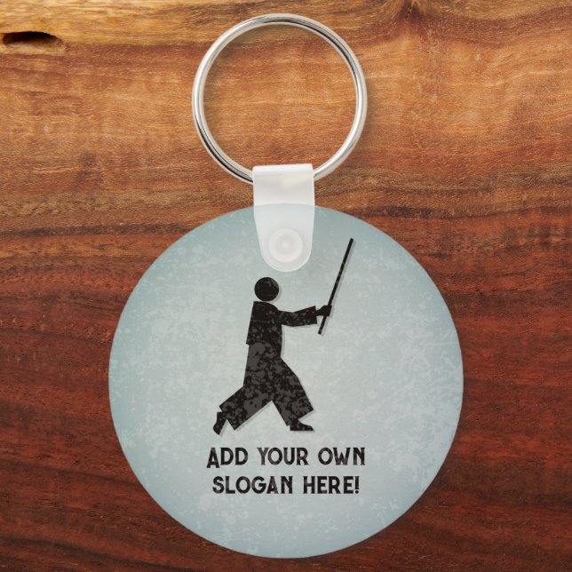 Japanese Martial Arts - Aikido - your custom text Keychain (Front)