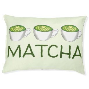 Japanese Matcha Green Tea Latte Drink Personalized Pet Bed