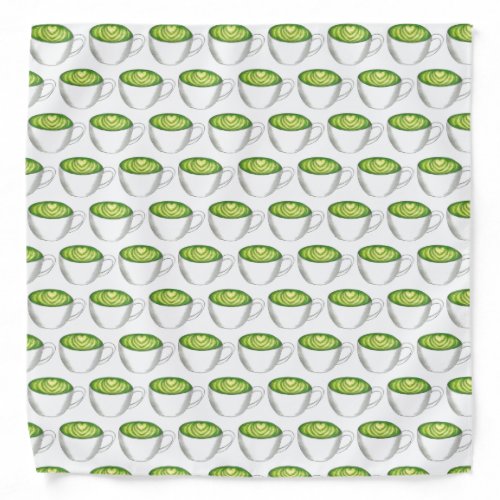 Japanese Matcha Green Tea Latte Teacup Foodie Bandana