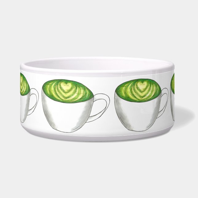 Japanese Matcha Green Tea Latte Teacup Foodie Bowl (Front)