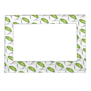 Japanese Matcha Green Tea Latte Teacup Foodie Magnetic Photo Frame