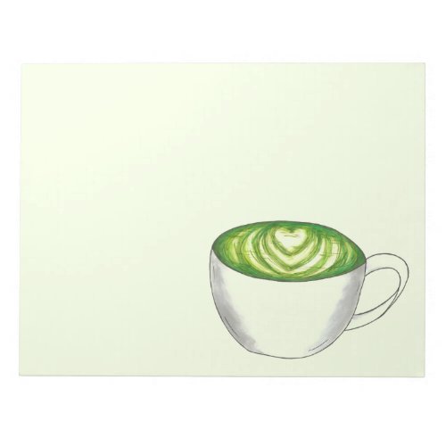 Japanese Matcha Green Tea Latte Teacup Foodie Notepad