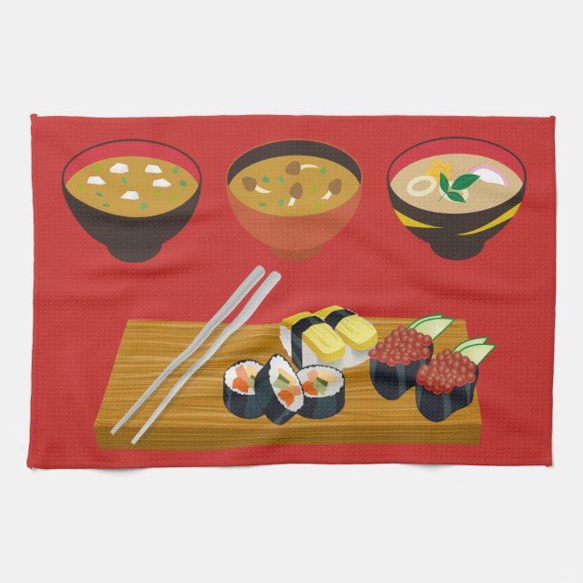 Japanese Meal Kitchen Towel 16" x 24" (Horizontal)