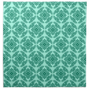 Japanese Medallion Pattern, Aqua and Turquoise Cl Cloth Napkin