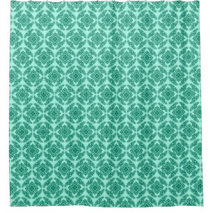 Japanese Medallion Pattern, Aqua and Turquoise Shower Curtain