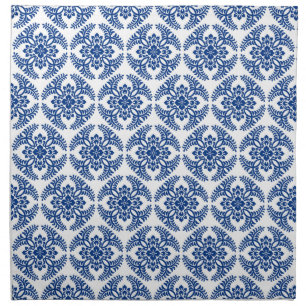 Japanese Medallion Pattern, Cobalt Blue and White Cloth Napkin