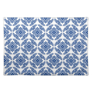 Japanese Medallion Pattern, Cobalt Blue and White Cloth Placemat