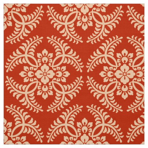 Japanese Medallion Pattern, Mandarin Orange Fabric