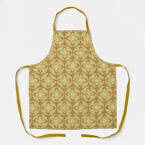 Japanese Medallion Pattern Mustard Yellow Apron