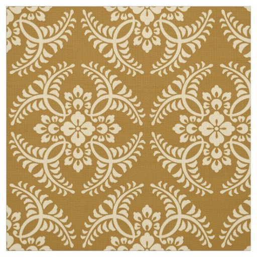 Japanese Medallion Pattern, Mustard Yellow Fabric
