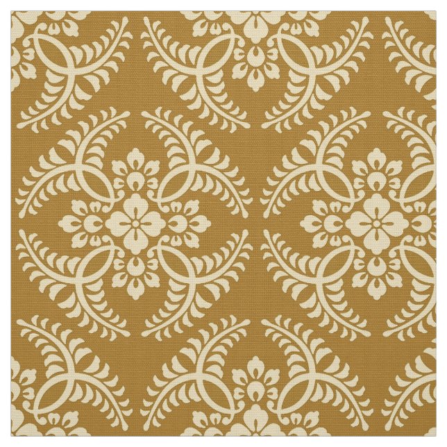 Japanese Medallion Pattern, Mustard Yellow Fabric (Swatch)