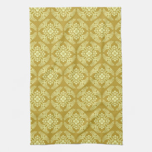 Japanese Medallion Pattern, Mustard Yellow  Kitchen Towel