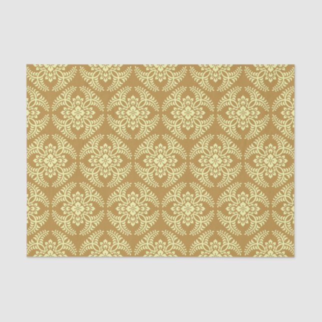 Japanese Medallion Pattern, Mustard Yellow Tissue Paper (Front)