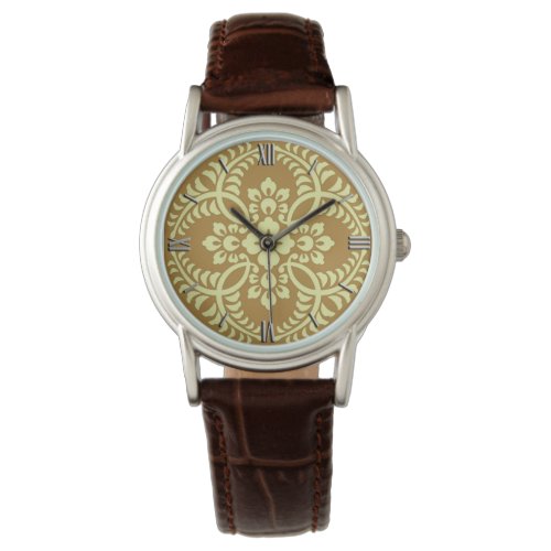 Japanese Medallion Pattern Mustard Yellow Watch