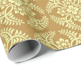 Japanese Medallion Pattern, Mustard Yellow Wrapping Paper