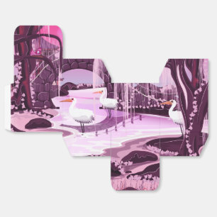 Japanese meditation Garden cartoon. Favor Boxes