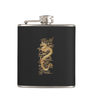 Japanese Meiji Gold Dragon Flask