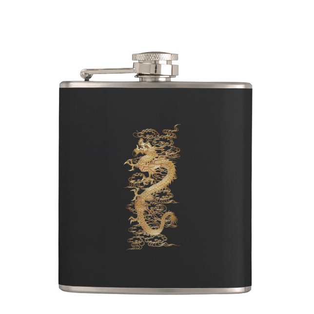 Japanese Meiji Gold Dragon Flask (Front)