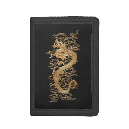 Japanese Meiji Gold Dragon Tri-fold Wallet