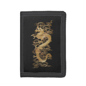 Japanese Meiji Gold Dragon Trifold Wallet