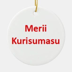 japanese merii kurisumasu ceramic ornament