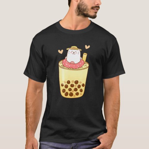 Japanese Milk Tea Cat Love R Dad Mom Boy Girl T_Shirt