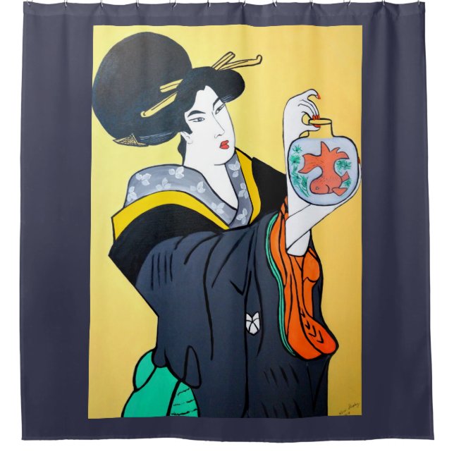 JAPANESE  MING LOO SHOWER CURTAIN (Front)