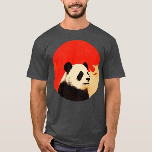Japanese minimalist panda poster T_Shirt