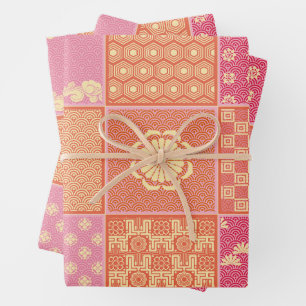 Japanese Mix Patchwork Wrapping Paper Sheets