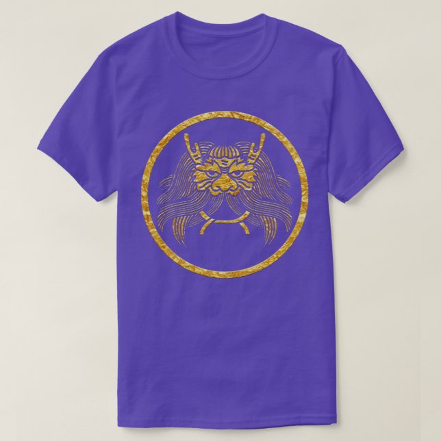 Japanese Mon Oni Kabuto T-Shirt (Design Front)