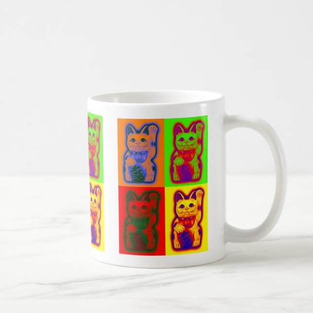JAPANESE Money CAT Maneki Neko Coffee Mug (Right)
