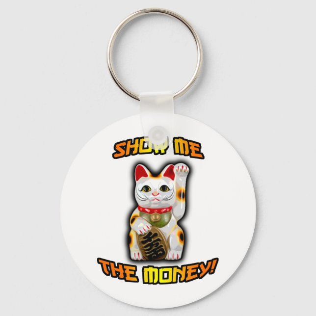JAPANESE Money CAT Maneki Neko Keychain (Front)