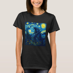 Japanese Monster Kaiju Van Gogh Starry Night  T-Shirt