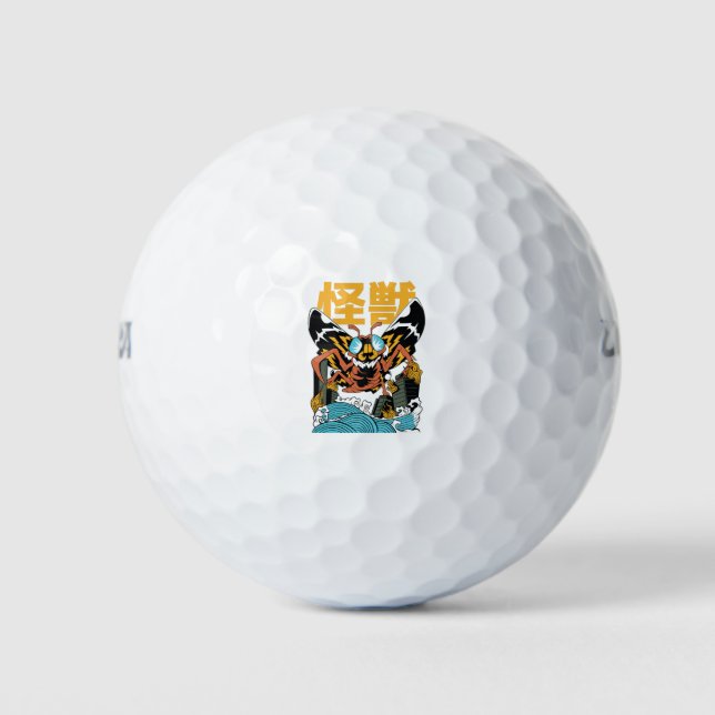 Japanese monster moth kaiju golf balls (Front)