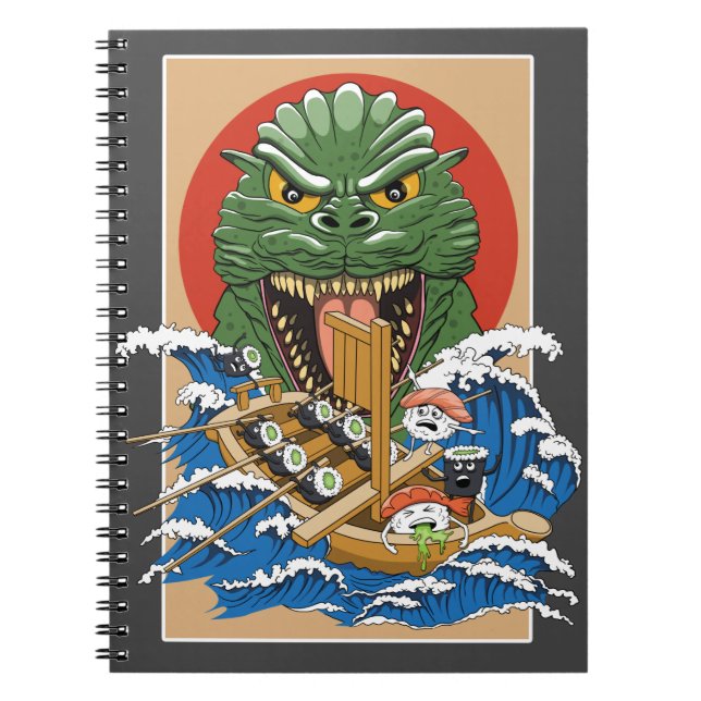 Japanese Monster Sushi Lover Notebook (Front)