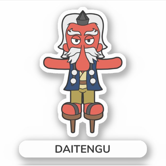 Japanese Mountain Warrior Daitengu Sticker (Front)