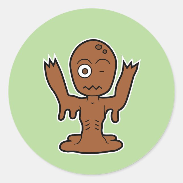 Japanese Mud Zombie Dorotabo Classic Round Sticker (Front)