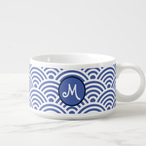 Japanese Nami Wave Pattern with Monogram Bowl