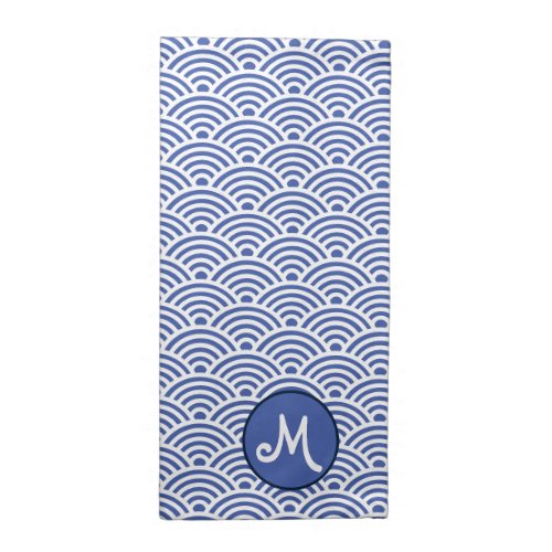 Japanese Nami Wave Pattern with Monogram Cloth Napkin