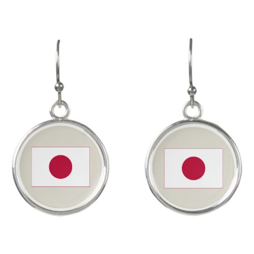 Japanese National Flag of Japan Nisshoki Earrings