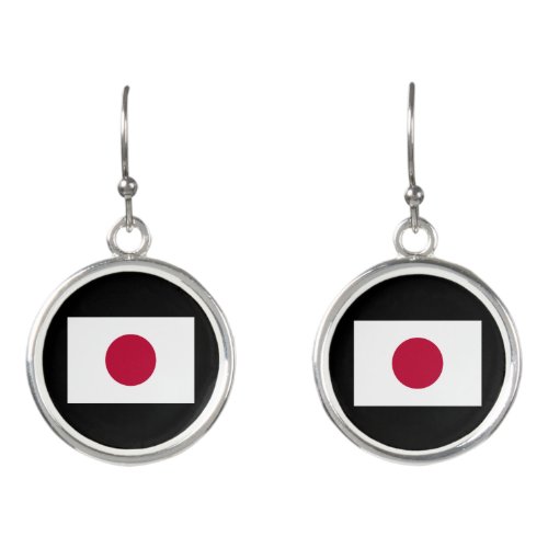 Japanese National Flag of Japan Nisshoki Earrings