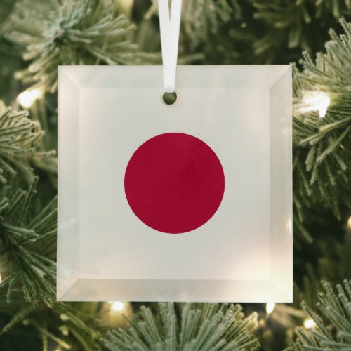 Japanese National Flag of Japan Nisshoki Glass Ornament