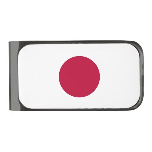Japanese National Flag of Japan Nisshoki Gunmetal Finish Money Clip