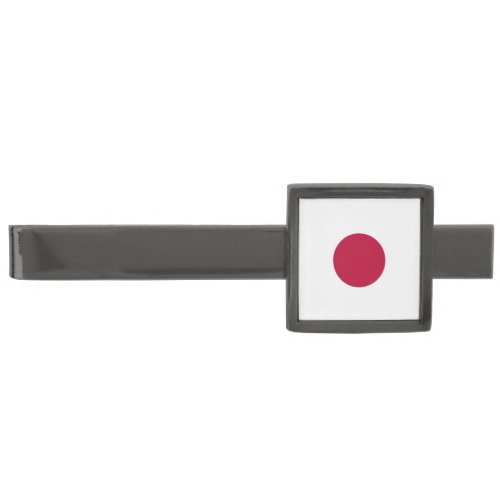 Japanese National Flag of Japan Nisshoki Gunmetal Finish Tie Bar