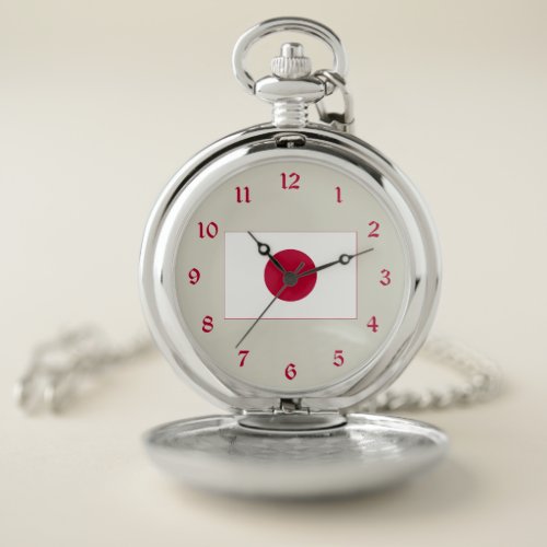 Japanese National Flag of Japan Nisshoki Pocket Watch