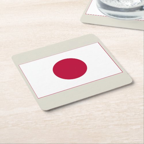 Japanese National Flag of Japan Nisshoki Square Paper Coaster