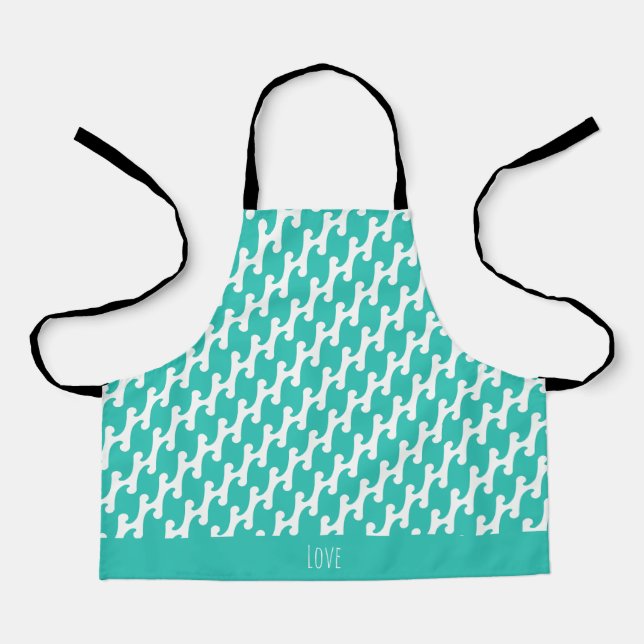 Japanese Navy White Minimal Pattern Apron (Front)