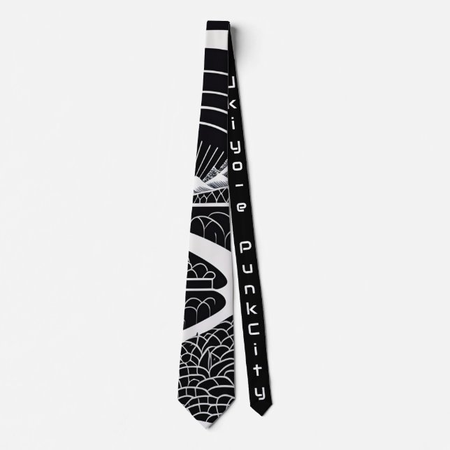 japanese necktie vintage retoro 【浮世絵パンクシティ】 ネクタイ (Front)
