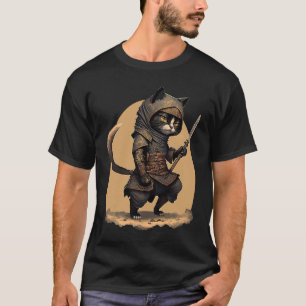 Japanese Ninja Cat  Ancient Cat Ninja Japanese War T-Shirt