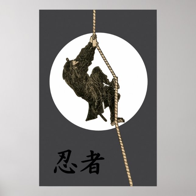 Japanese Ninja Manga by Katsushika Hokusa Poster (Front)